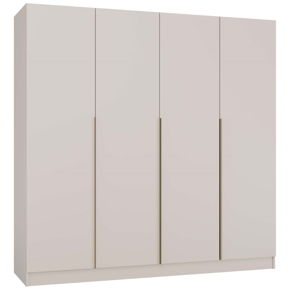 Kleiderschrank SENSO – Kaschmir Beige mit goldenen Griffen, 3- oder 4-türig (150/200 cm)