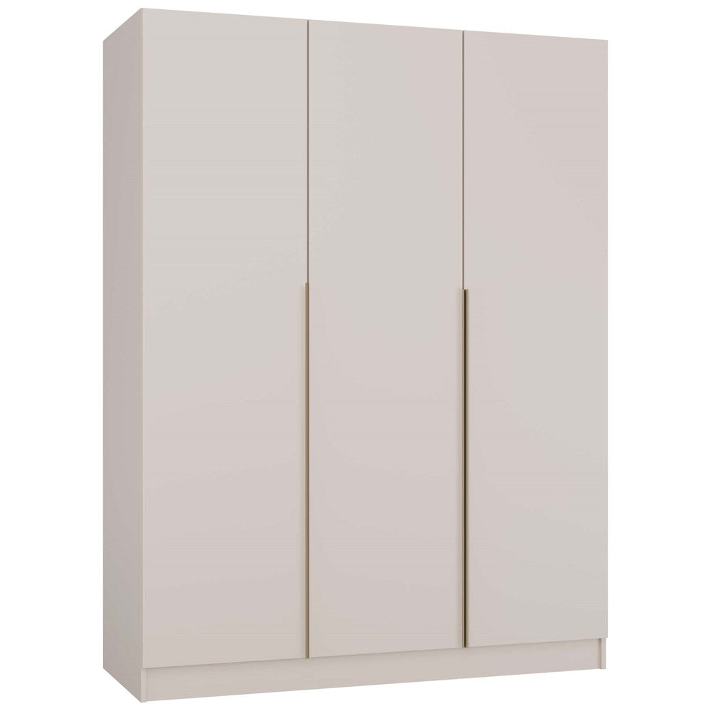 Kleiderschrank SENSO – Kaschmir Beige mit goldenen Griffen, 3- oder 4-türig (150/200 cm)