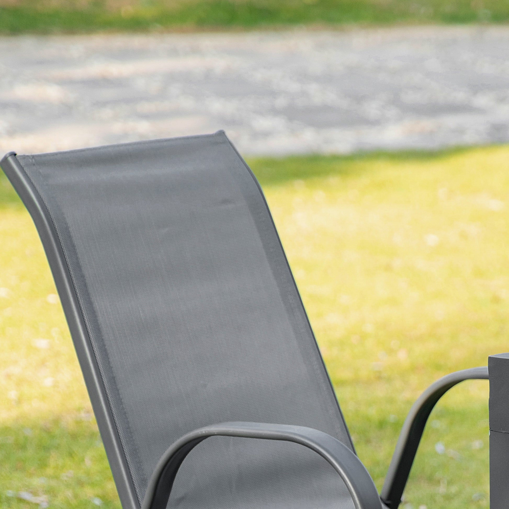 Gartenstuhl 2er Set wetterfest Stapelstuhl mit Armlehne Rückenlehne stapelbar Terrassenstuhl