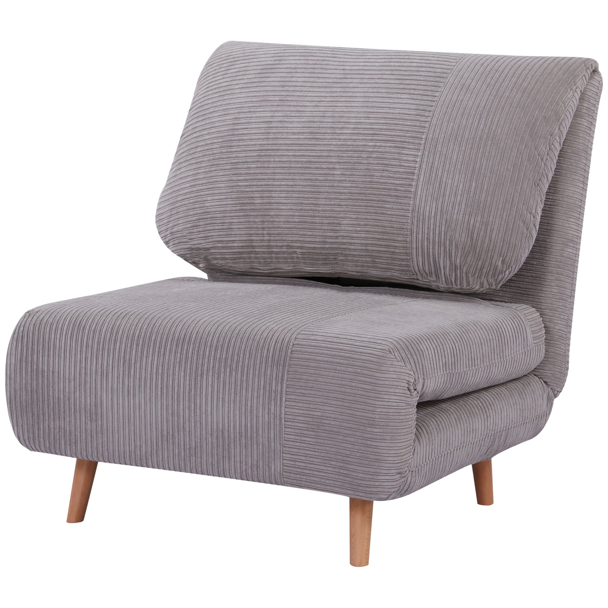 2-in-1 Schlafsessel Gästebett, bis 200 kg, verstellbare Kopfstütze Cord-Optik 82 cm x 8 cm x 83 cm