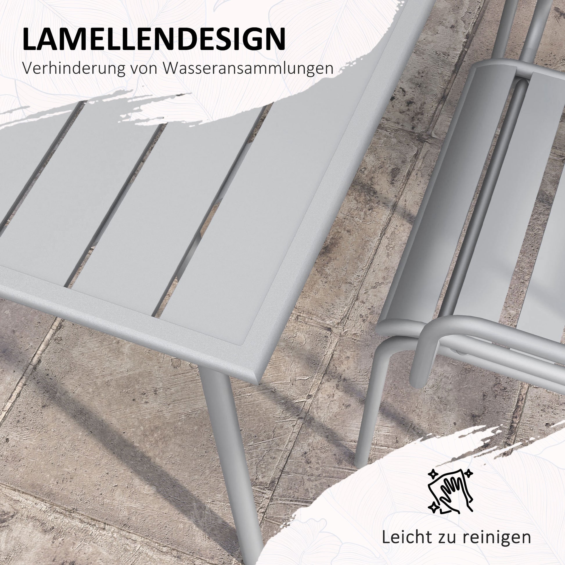 5-teilige Gartensitzgruppe Outdoor Sitzgruppe, wetterbeständig, modernes Design, Grau