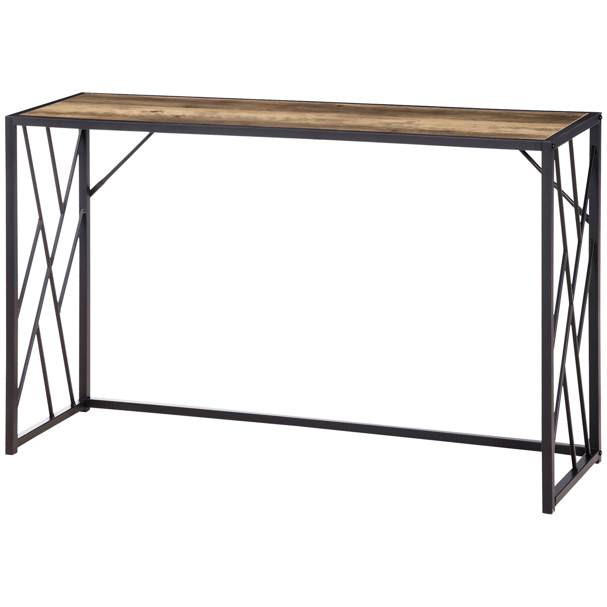 Konsole, Flurtisch, Industriedesign, stabiler Metallrahmen, 120 x 35 x 75 cm