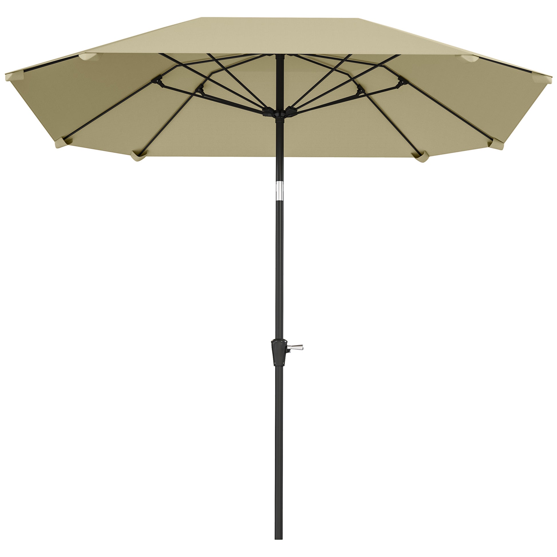 2,3 m Sonnenschirm ohne Basis, Verstellbar mit Kurbel, Polyester, Aluminium, Fiberglas