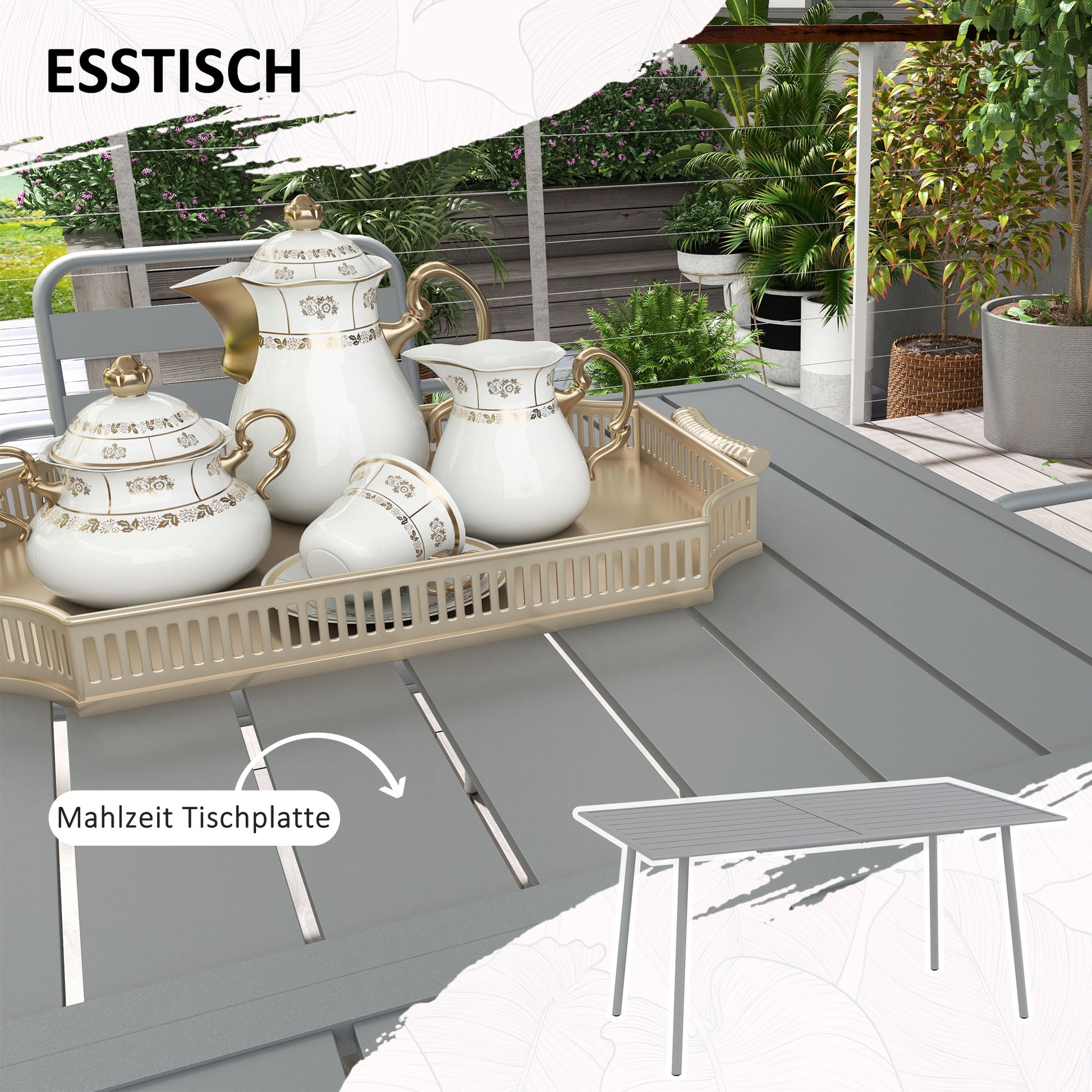 Gartensitzgruppe Outdoor-Sitzgruppe Gartensitzgruppe, wetterbeständig, 150 x 80 x74 cm