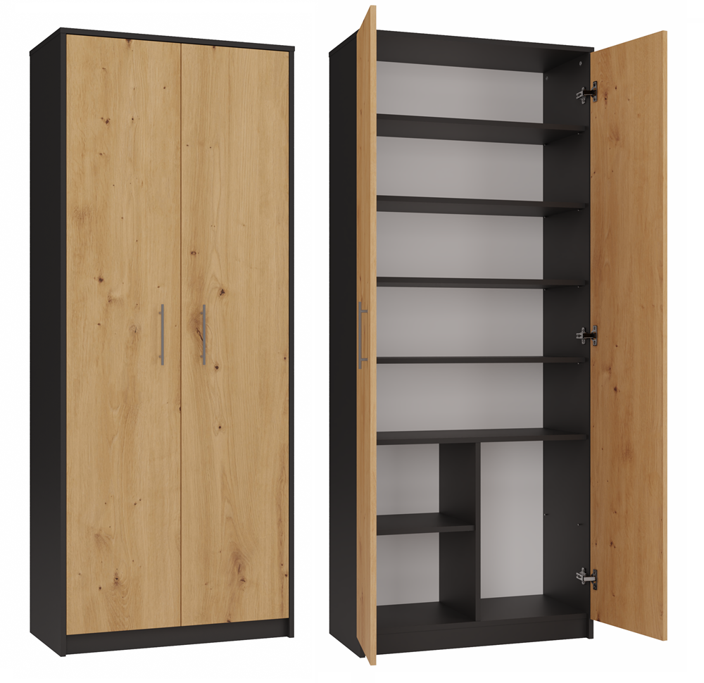 Regal OLIV 2D – 74 cm breit, 8 Fächer mit Türen, mehrere Farben