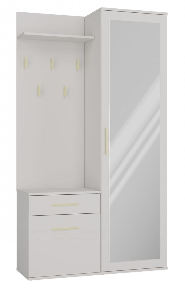 Garderobenset DUO mit Spiegel – Kleiderschrank, Schuhschrank & Garderobe
