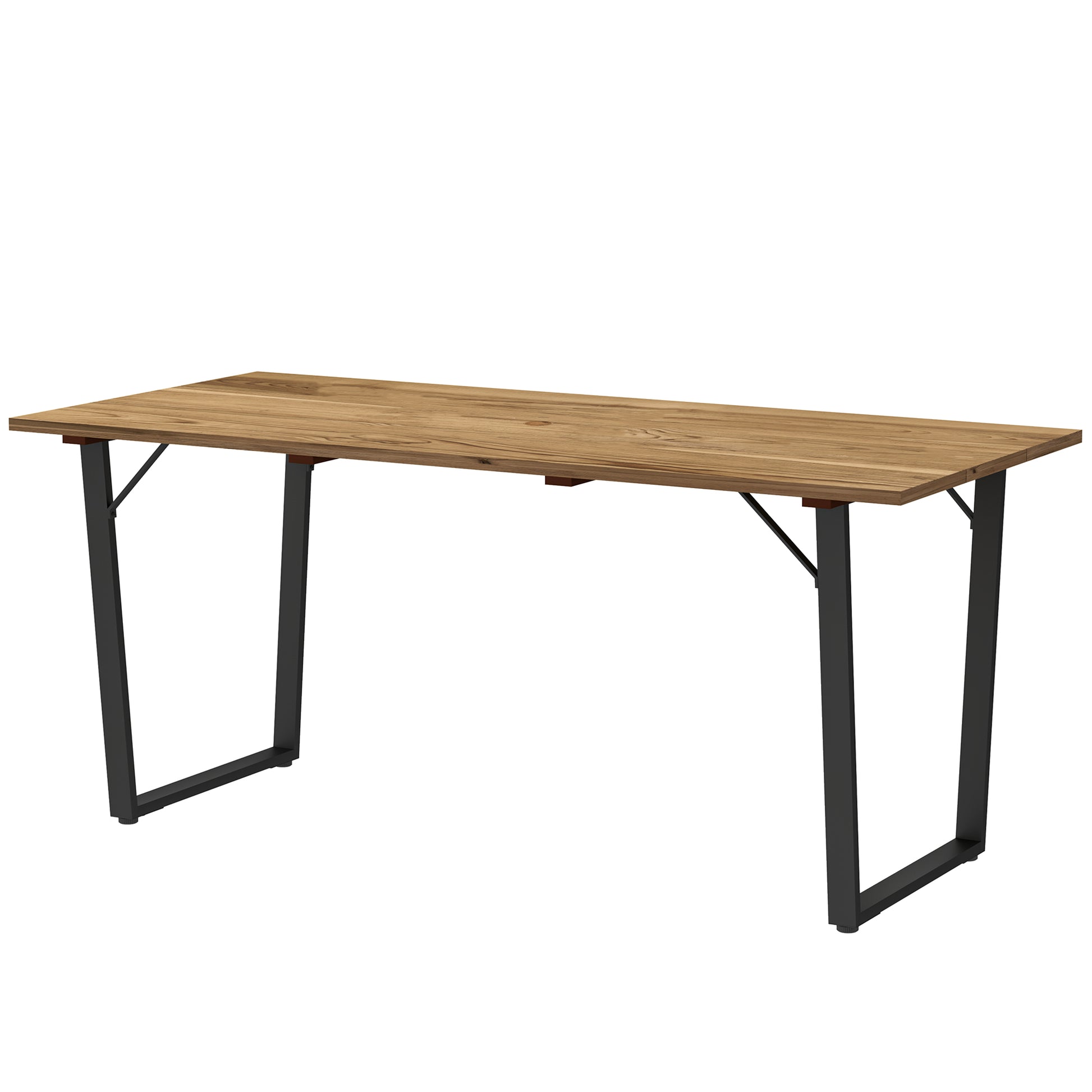 Gartentisch Holz 175x80 cm Wetterfest mit Schirmloch, Balkontisch für 6 Personen, Braun