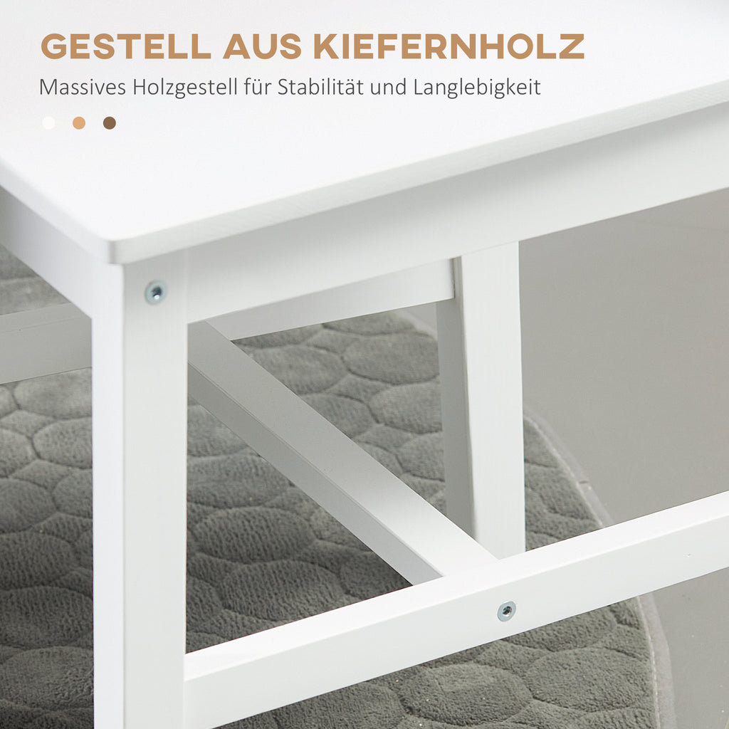 4er-Set Esszimmerstühle Küchenstühle Stühle, Massivholz, 41 cm x 46,5 cm x 85,5 cm, Weiß