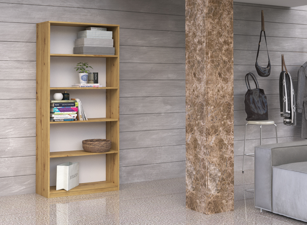 Regal ONYX R80 – 80 cm breit, Bücherregal mit 5 Fächern, mehrere Farben