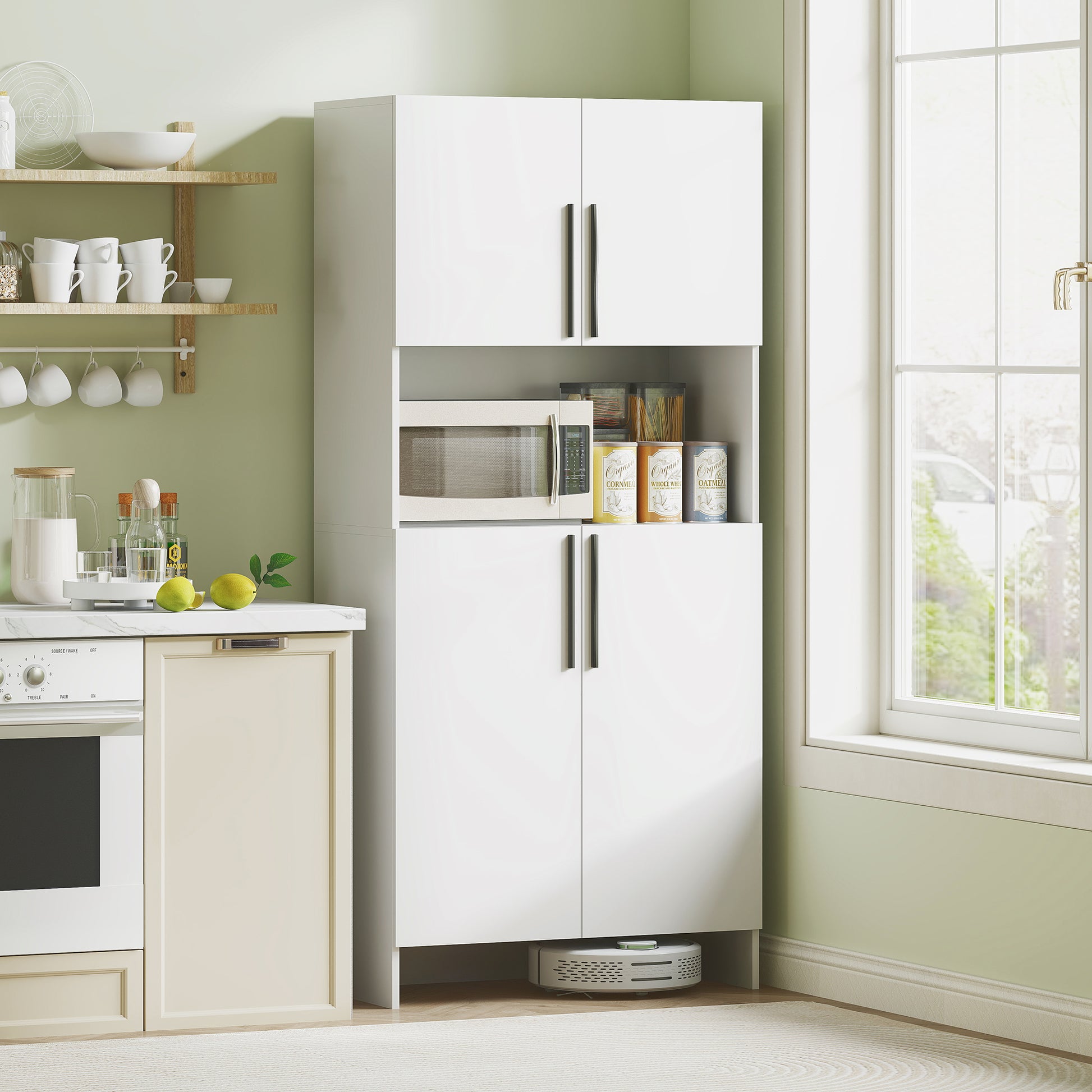 Küchenschrank für Küche, Wohnzimmer, Esszimmer, Schränke, Regale, Mikrowellenablage, Spanplatte