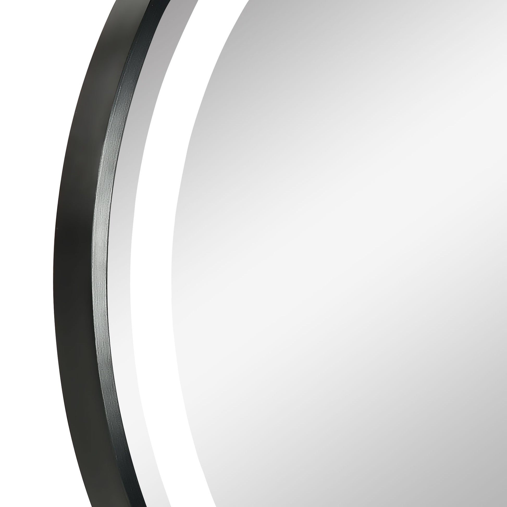 Badezimmerspiegel, LED-Beleuchtung, dimmbar, 3 Lichtfarben, Metallrahmen, Ø60 cm