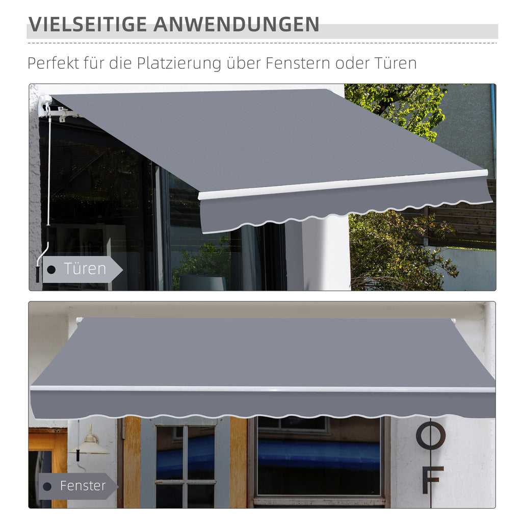 Gelenkarmmarkise Verstellbare Klemmmarkise Terrassenmarkise mit Kurbel 3,95 x 3m