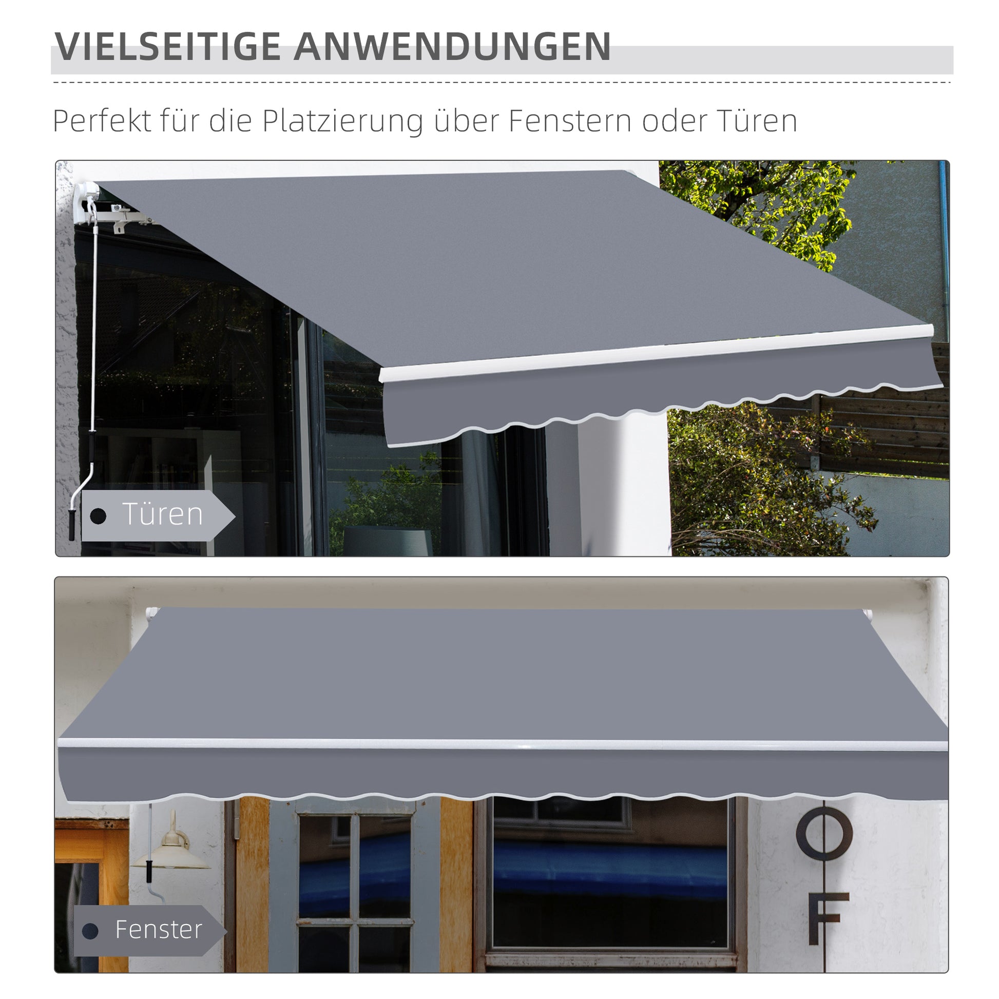 Gelenkarmmarkise Verstellbare Klemmmarkise Terrassenmarkise mit Kurbel 3,95 x 3m