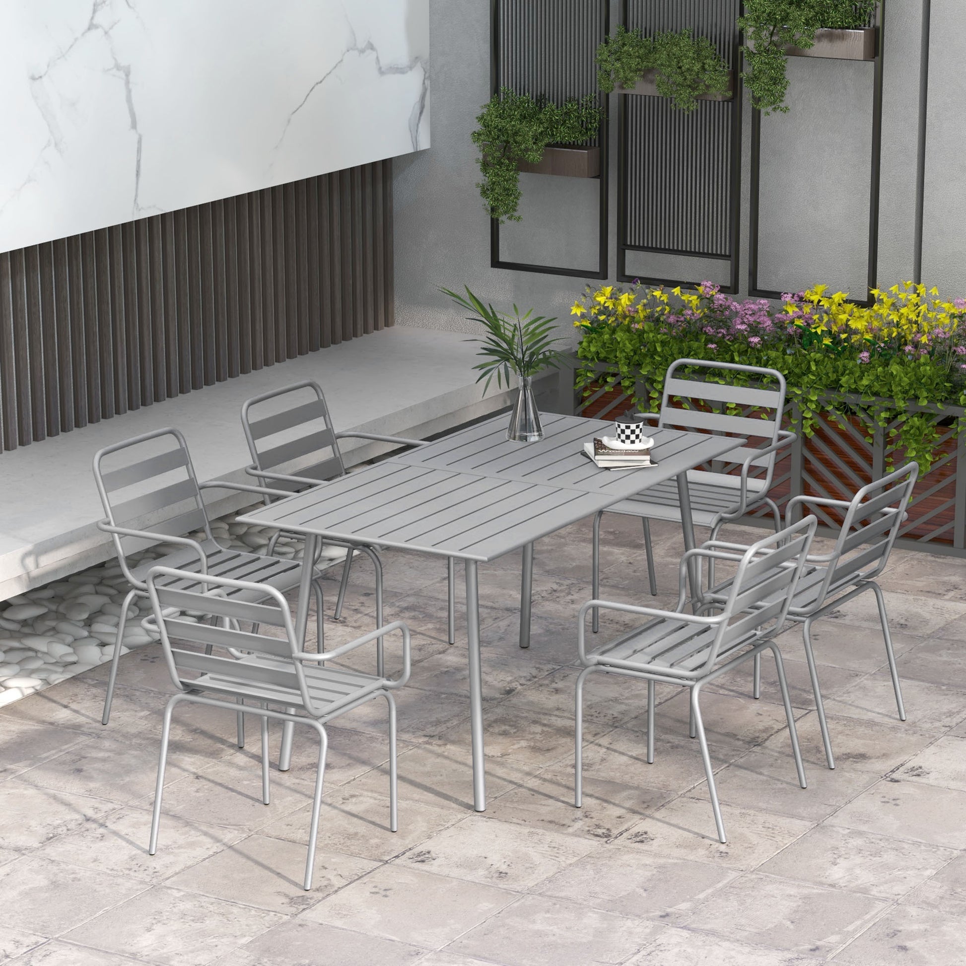 Gartensitzgruppe Outdoor-Sitzgruppe Gartensitzgruppe, wetterbeständig, 150 x 80 x74 cm
