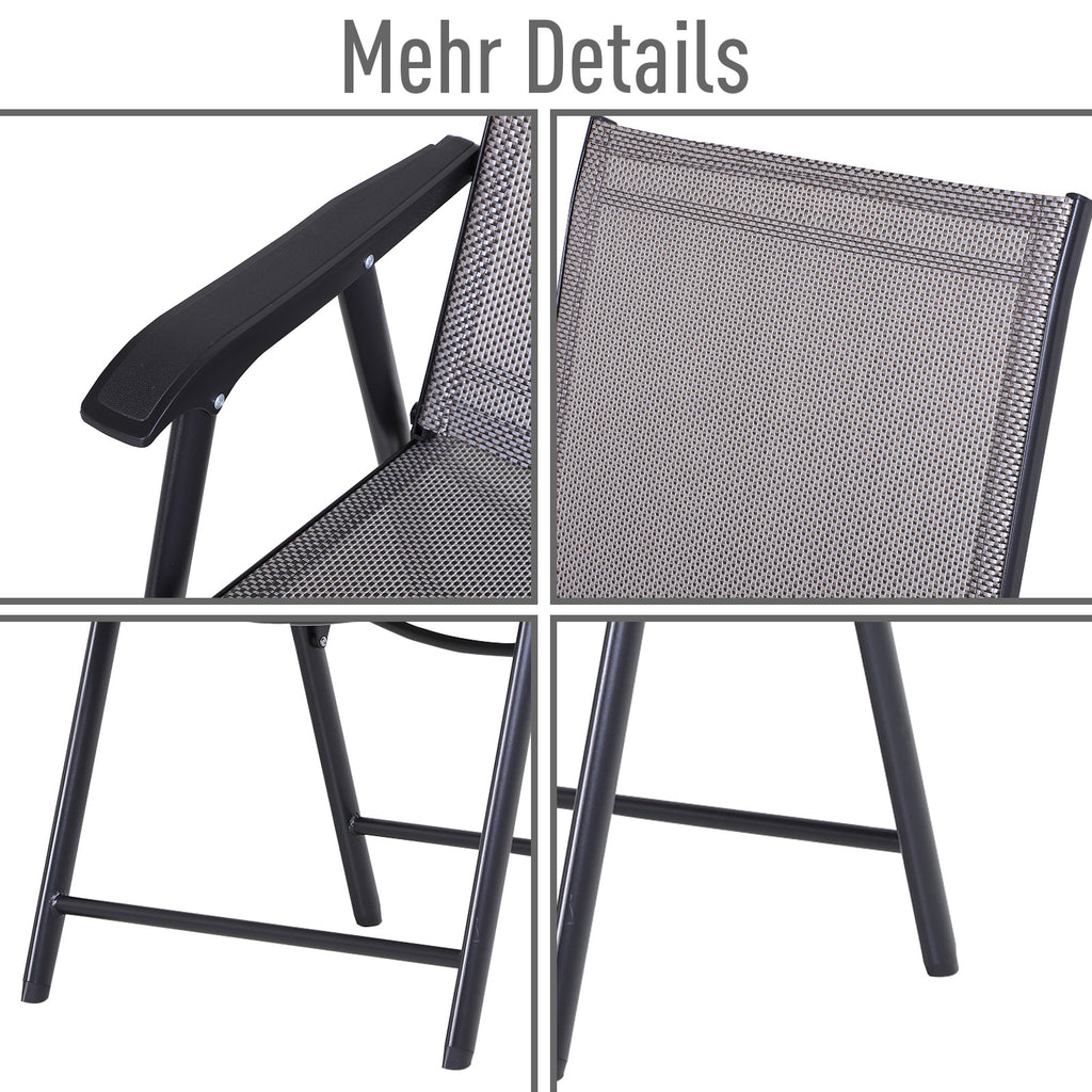 Klappstuhl mit Armlehne 2er Set Campingstuhl Angelstuhl Metall 58 x 64 x 94 cm