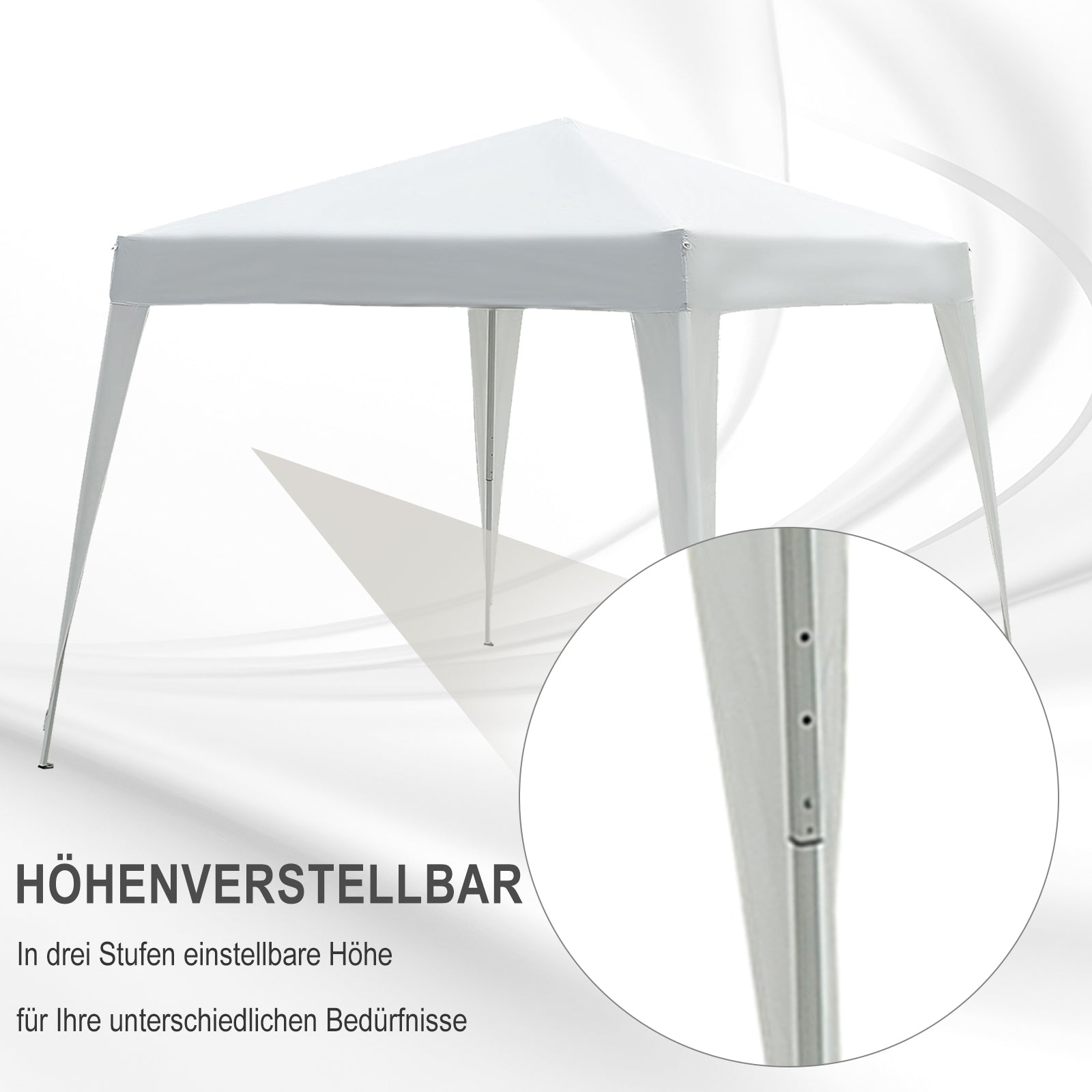Faltpavillon 2,4x2,4m Pavillon Faltzelt mit UV-Schutz, Partyzelt inkl. Tragetasche für Garten