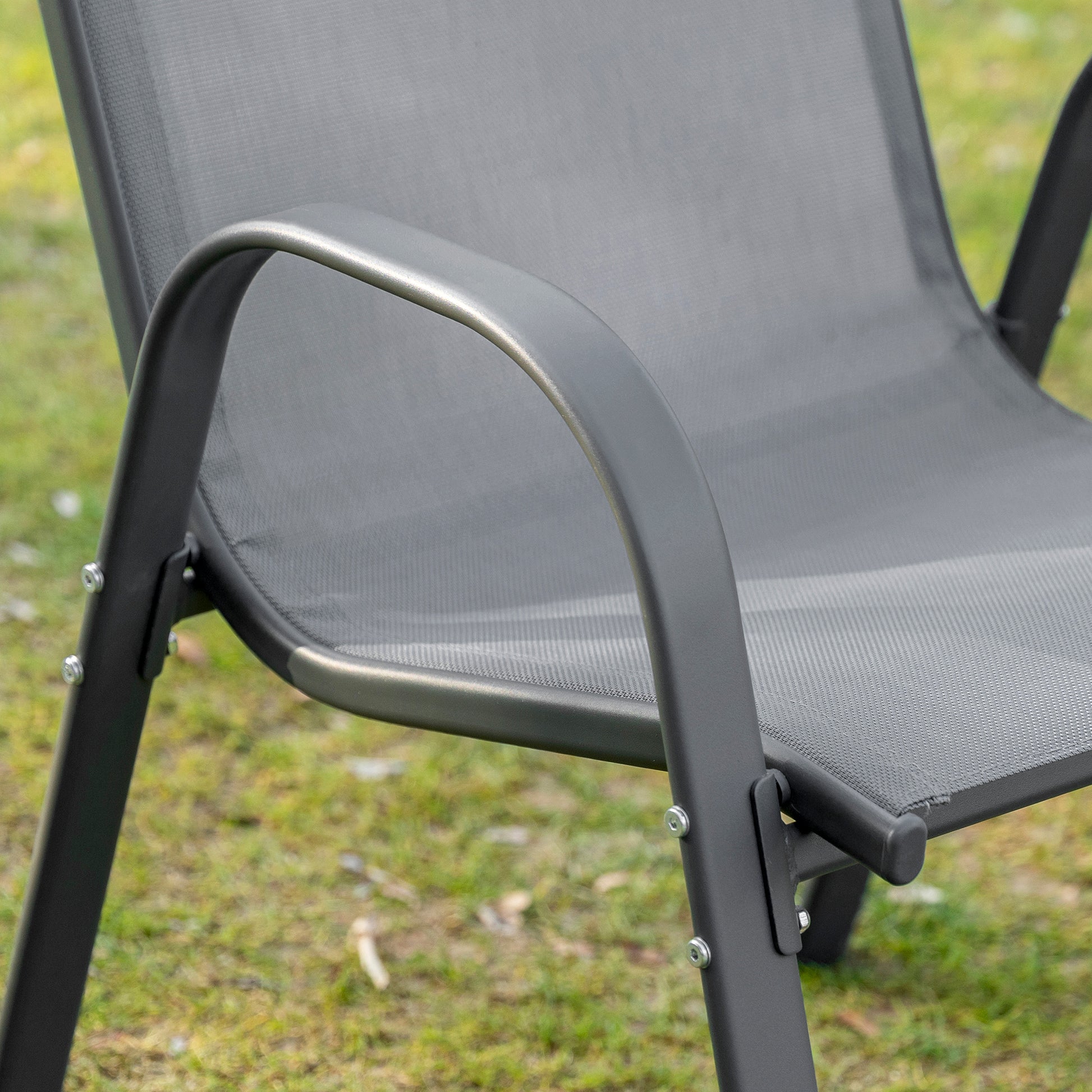 Gartenstuhl 2er Set wetterfest Stapelstuhl mit Armlehne Rückenlehne stapelbar Terrassenstuhl