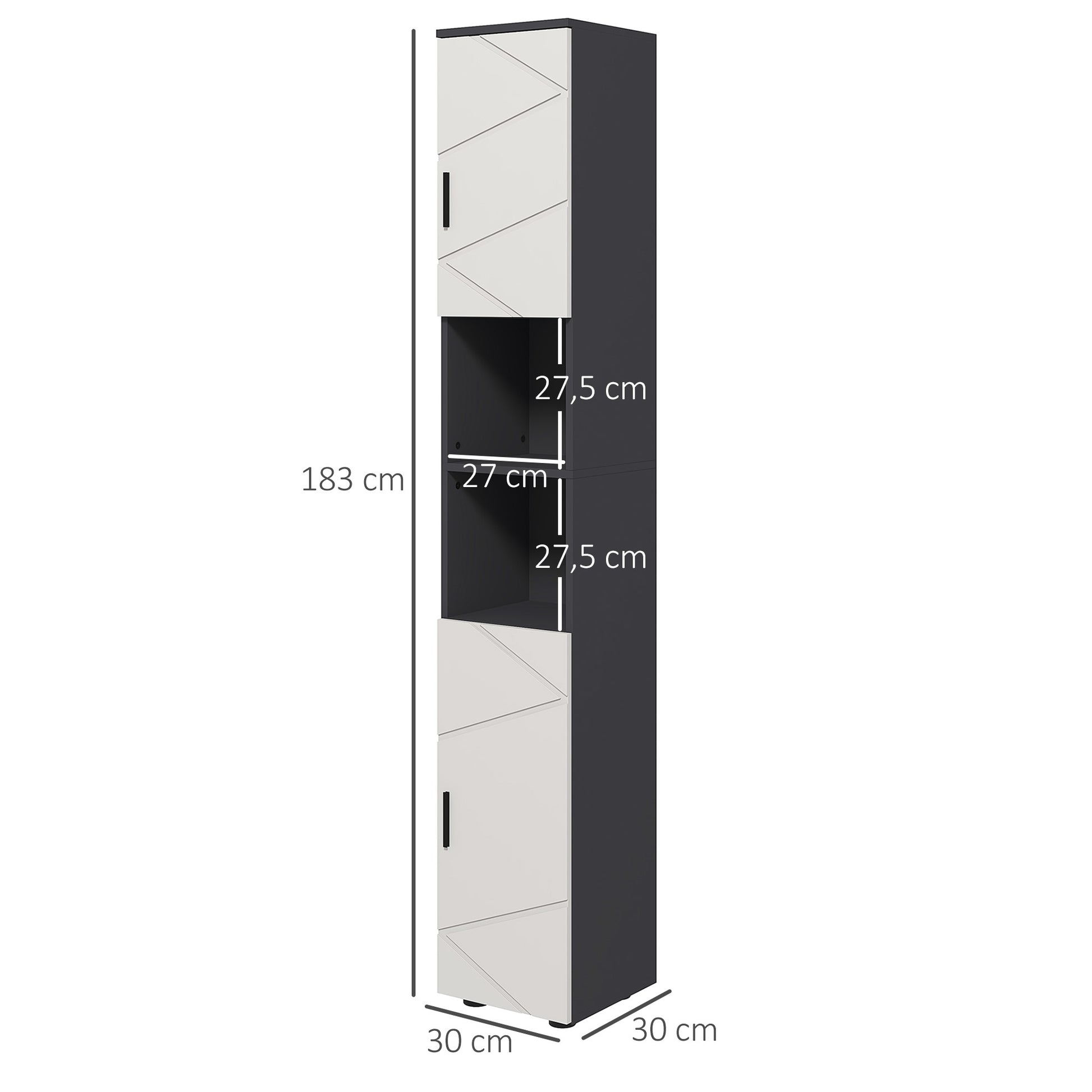 Badezimmerschrank, Badschrank, verstellbare Regale, Spanplatte, Hellgrau