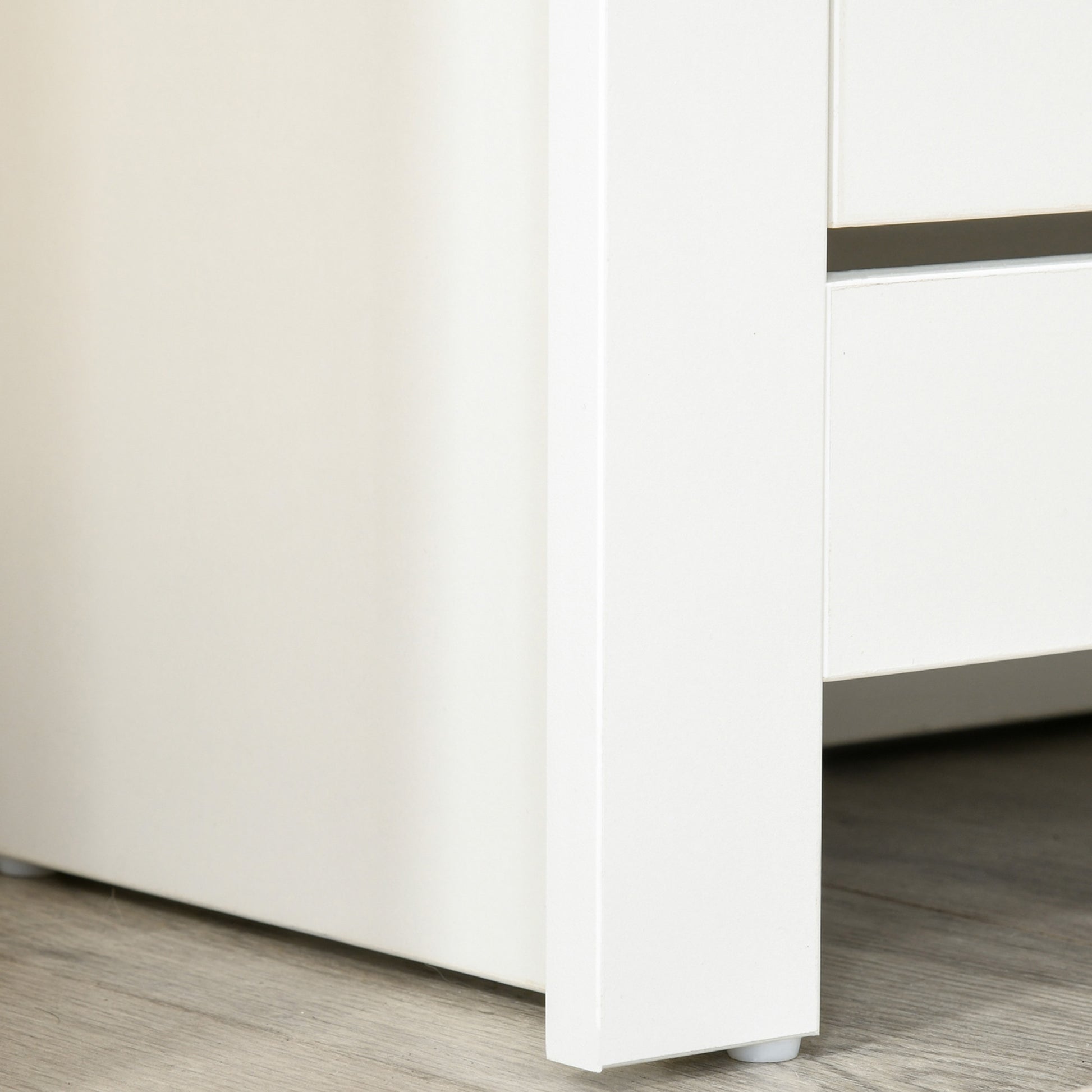 Schuhschrank, 2 Fächer, 12 Paar Schuhe, 72 cm x 26 cm x 80 cm, Weiß + Braun