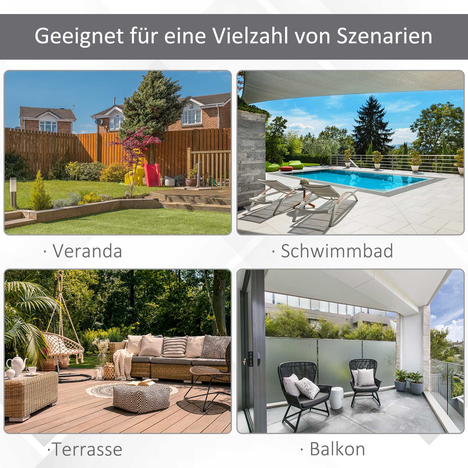 Doppelsonnenschirm mit Kurbel Verstellbar Sonnenschutz Metall Cremeweiß 440 x 270 x 250 cm