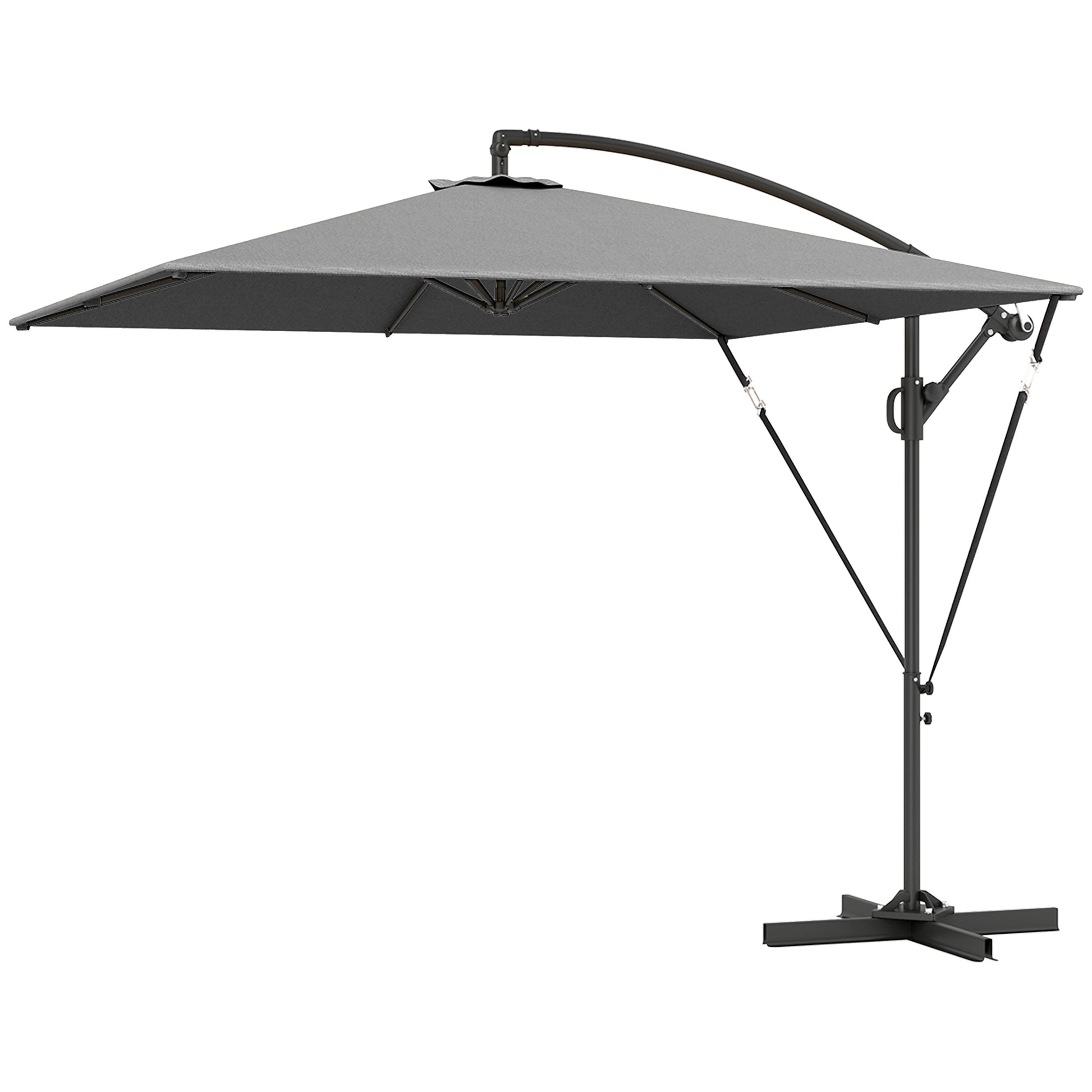 Ampelschirm Ø260 cm Sonnenschirm mit UV-Schutz 50 wasserabweisend Kurbelschirm mit Ständer