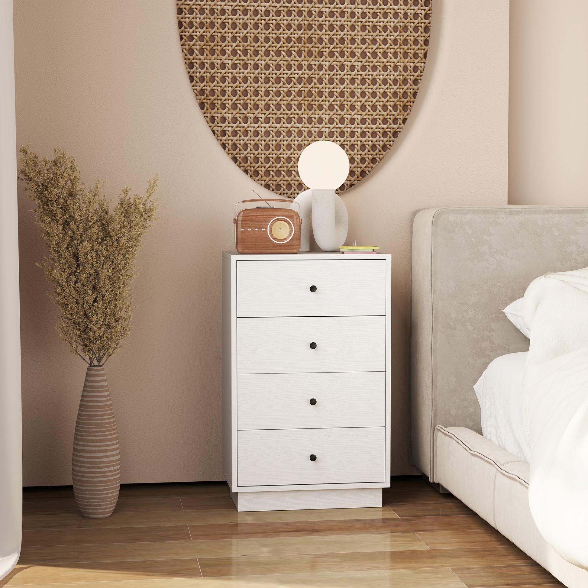 Kommode mit 7 Schubladen Schrank aus Holzwerkstoff im Modern Stil 47 x 29 x 75 cm Weiß