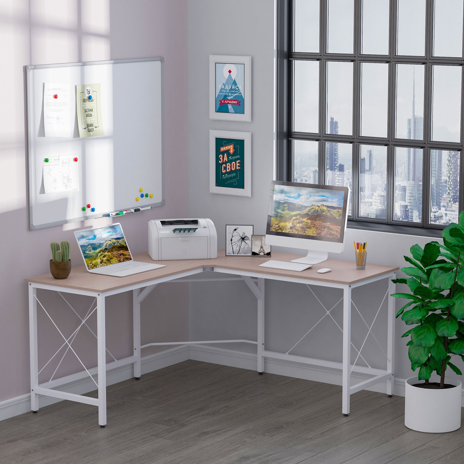 Schreibtisch L-Form Arbeitstisch Bürotisch Eckschreibtisch MDF 150 x 150 x 76 cm