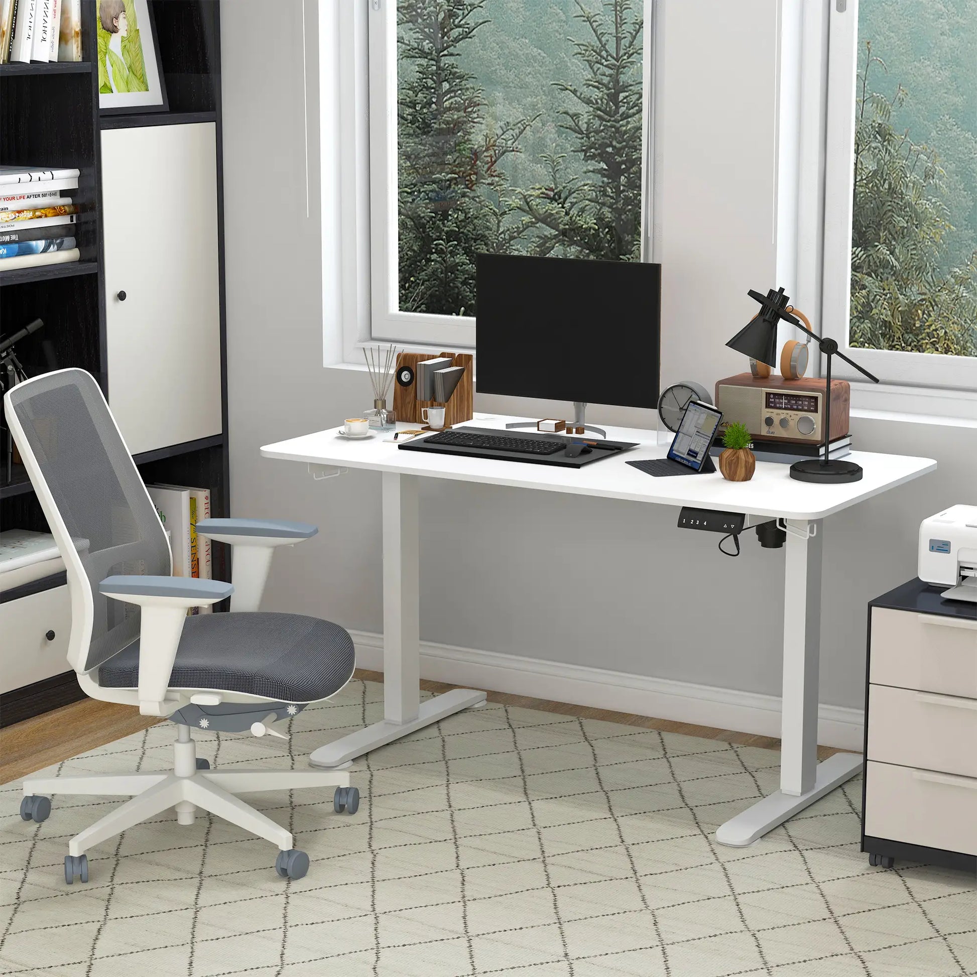 Stehpult höhenverstellbarer Computertisch Schreibtisch, 140 cm x 70 cm x 116 cm