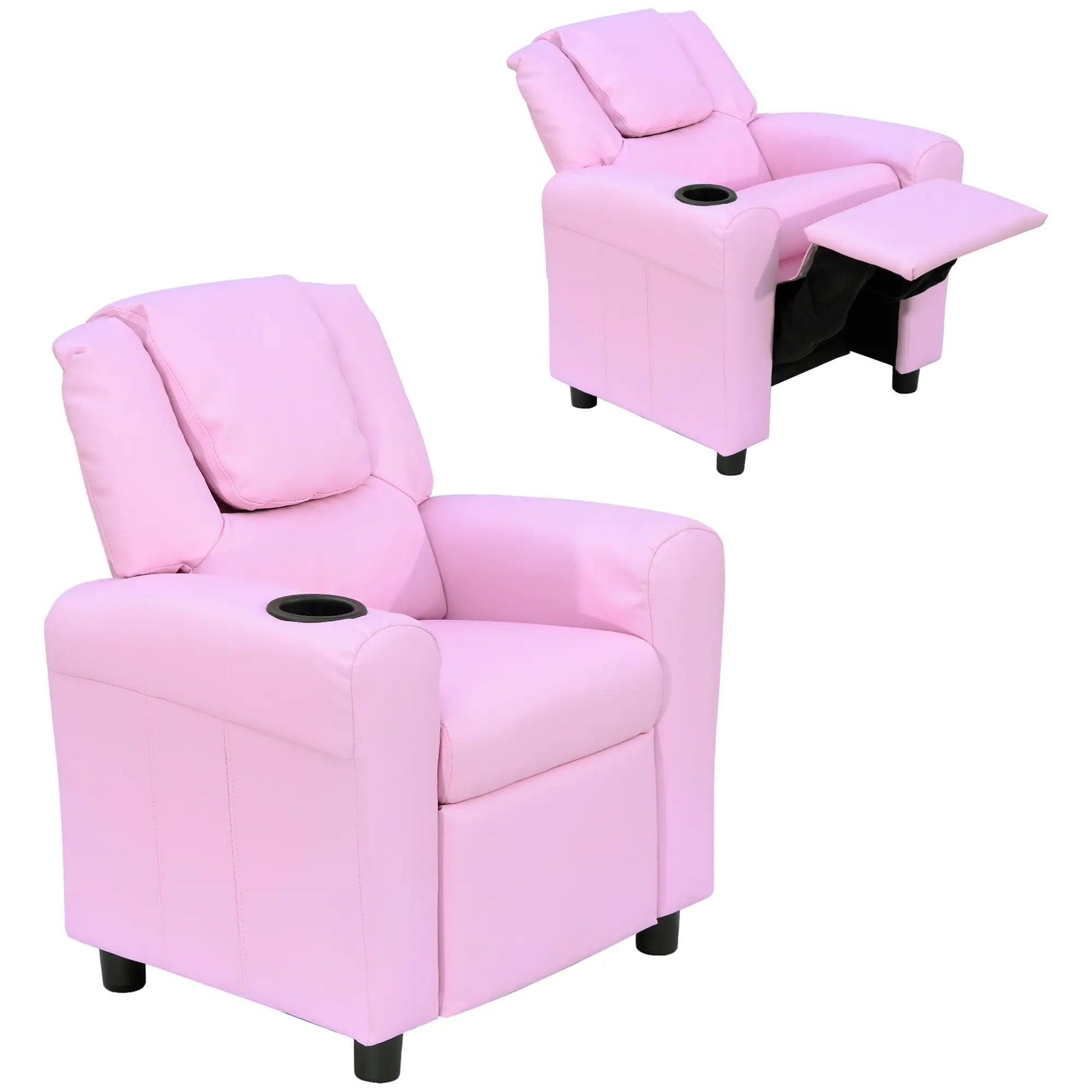 Kindersessel, Minisessel, Kindersofa für 3-6 Jahre alt, Liegefunktion, Becherhalter, 62 x 56 x 69 cm