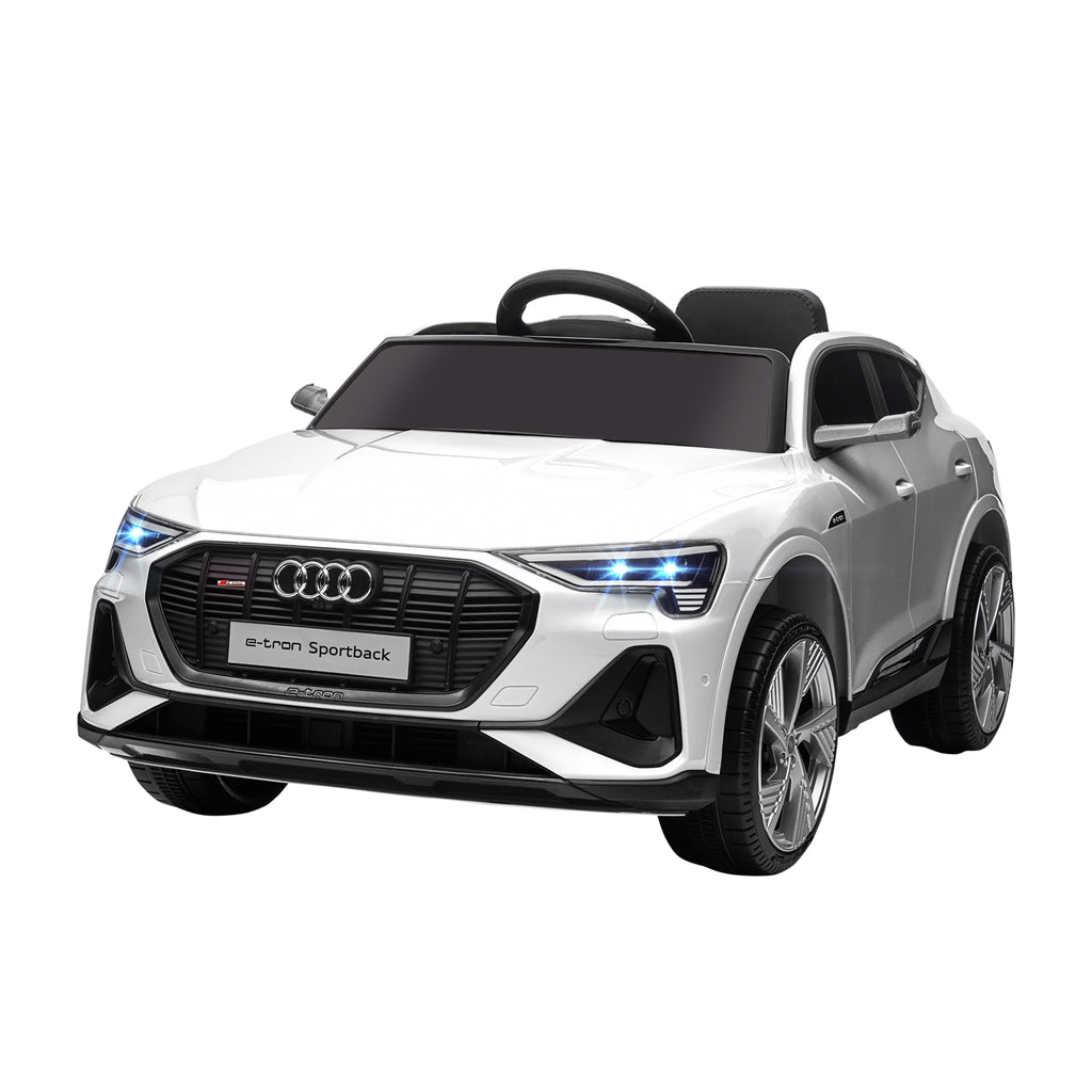 Audi Elektro Kinderauto 12V Audi E-tron Elektroauto mit Fernbedienung, Sicherheitsgurt, Musik, 3-5 km/h
