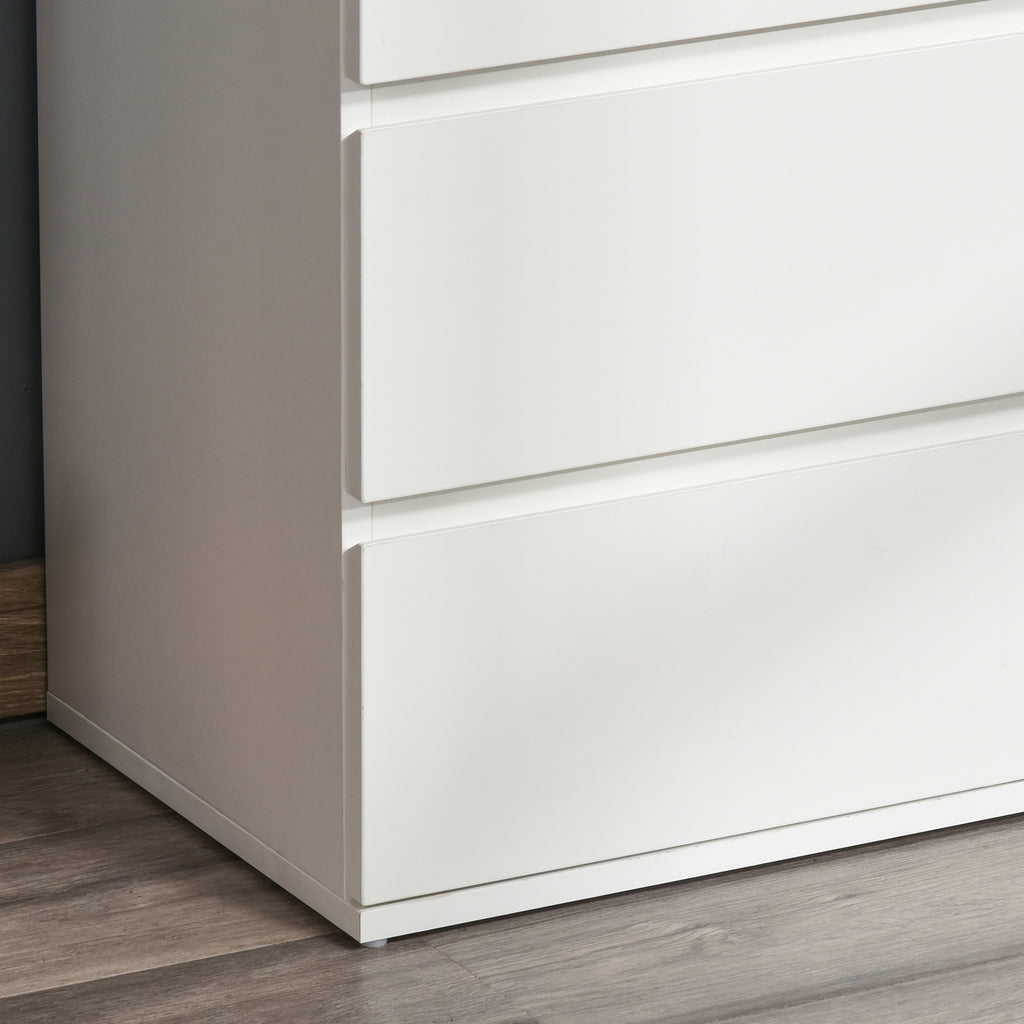 Kommode Sideboard Schubladenkommode, 4 Schubladen, 55 cm x 33 cm x 80 cm, Weiß