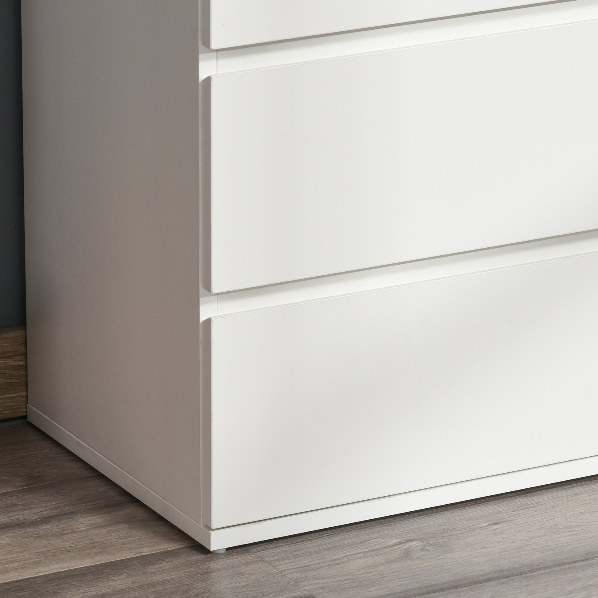 Kommode Sideboard Schubladenkommode, 4 Schubladen, 55 cm x 33 cm x 80 cm, Weiß