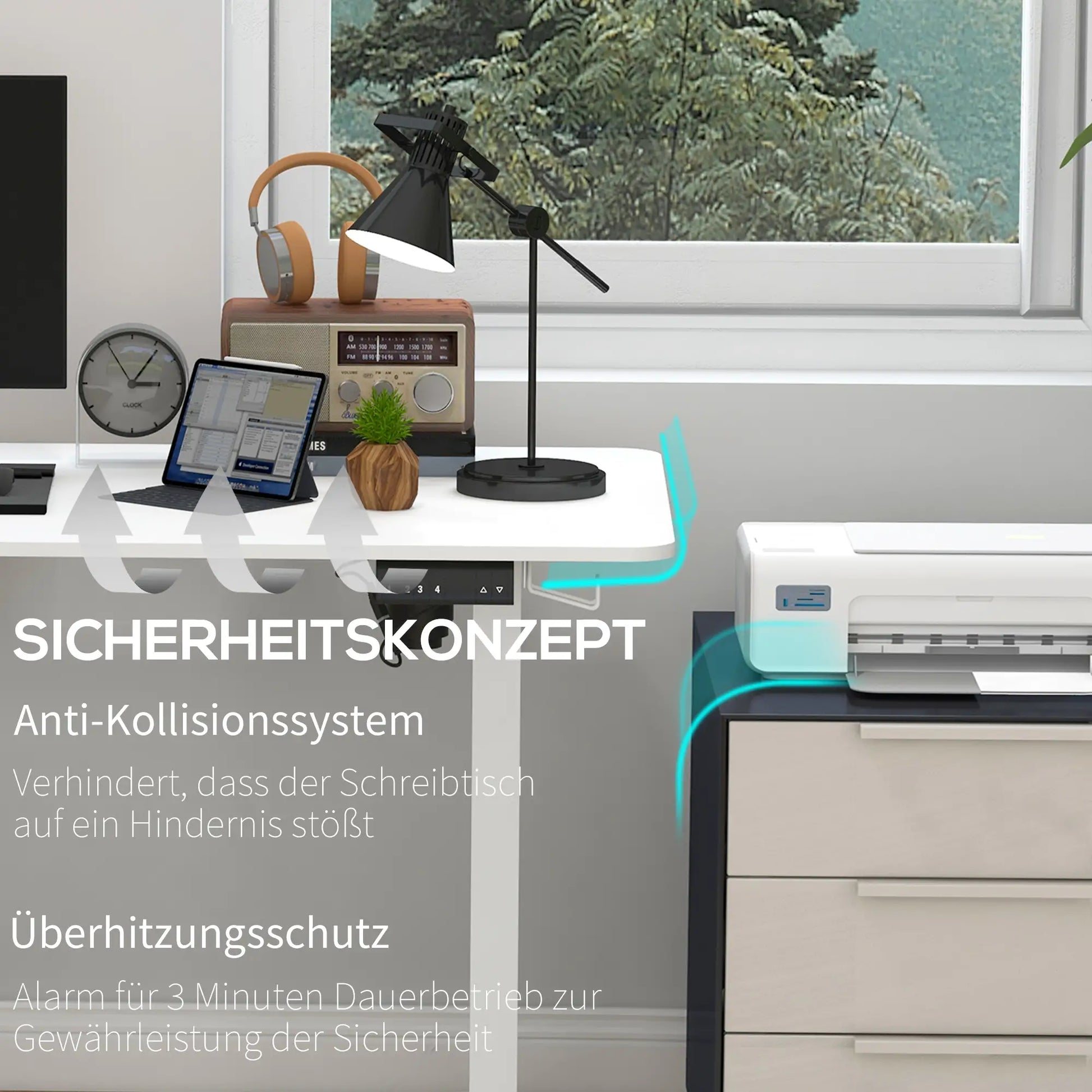 Stehpult höhenverstellbarer Computertisch Schreibtisch, 140 cm x 70 cm x 116 cm